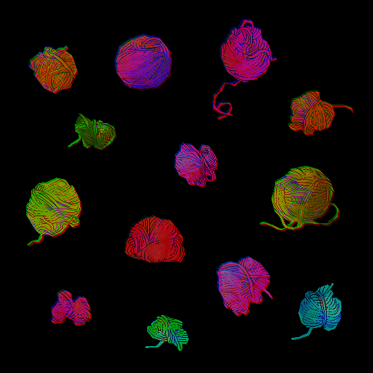 colorful balls of yarns