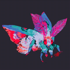 12 colorful moth with mantis eyes